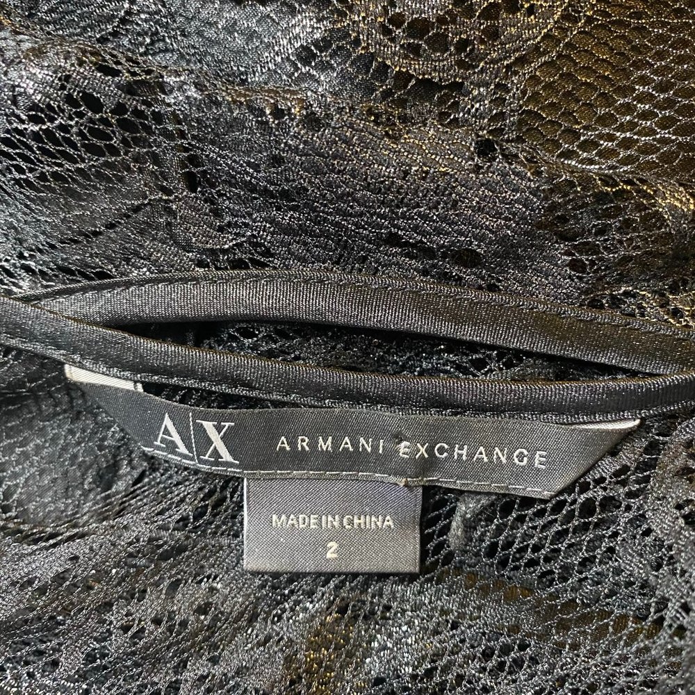 A/X Armani Exchange Lace Mini Dress Black - Picture 4 of 11